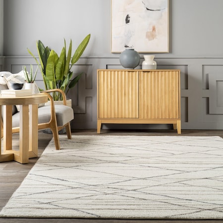 Nuloom Pick-Up-Sticks Machine Washable Wool Area Rug 4ft x 6ft MTBE14A-406